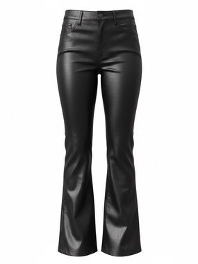 Veronica Beard CarsonVegan Leather Flared Pants Jeans High Rise Black Size 27 !!